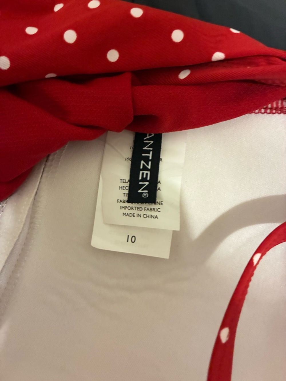 Jantzen Swim Dress One Piece 10 Retro Pinup Red Polka Dot Twist Front - Picture 6 of 7